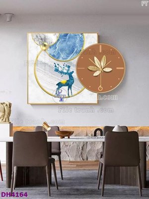 File gốc File tranh đồng hồ tráng gương kiểu mới DH4164 (ảnh rõ nét) để in