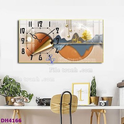 File gốc File tranh đồng hồ tráng gương hươu nai hiện đại FDH4166 (phiên bản chuẩn) để in ấn