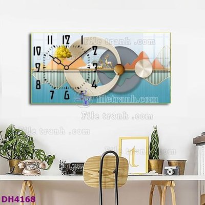 Mua file ảnh gốc File tranh đồng hồ tráng gương hươu nai hiện đại FDH4168 (chất lượng cao)