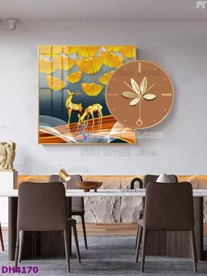 File gốc in tráng gương File tranh đồng hồ tráng gương kiểu mới DH4170 chi tiết