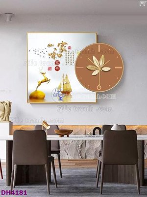 Mua file gốc File tranh đồng hồ tráng gương kiểu mới DH4181 (chất lượng) tại Filetranh.com