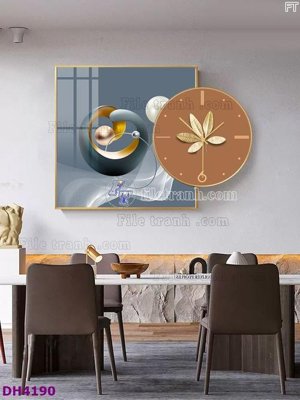 File ảnh File tranh đồng hồ tráng gương kiểu mới DH4190 (gốc) cho trang trí nội thất