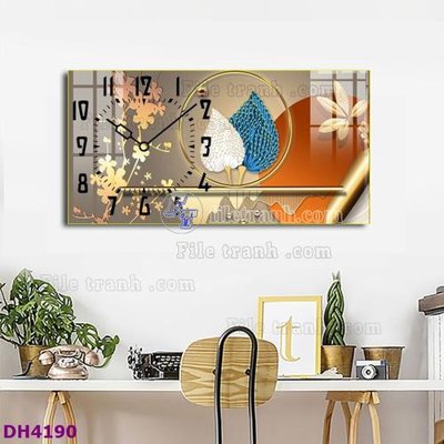 File tranh quảng cáo File tranh đồng hồ tráng gương hươu nai hiện đại FDH4190 (file gốc) chuyên nghiệp