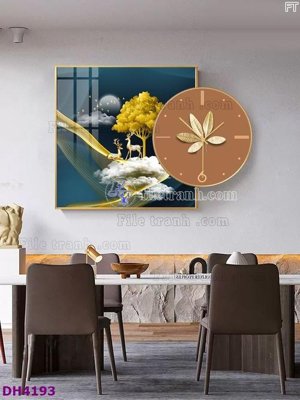 File in mica File tranh đồng hồ tráng gương kiểu mới DH4193 (bản gốc) siêu trong