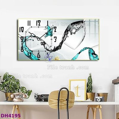 File gốc in tráng gương File tranh đồng hồ tráng gương hươu nai hiện đại FDH4195 chi tiết