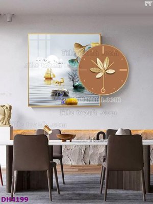 Download file gốc File tranh đồng hồ tráng gương kiểu mới DH4199 (in mica) trong suốt
