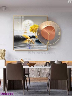 File gốc File tranh đồng hồ tráng gương kiểu mới DH4215 (in mica) làm bảng hiệu