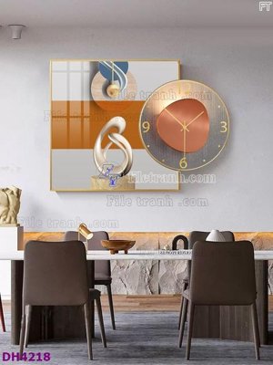 Download file gốc File tranh đồng hồ tráng gương kiểu mới DH4218 (in mica) 3D