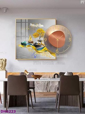 Download file gốc File tranh đồng hồ tráng gương kiểu mới DH4223 (in mica) trong suốt