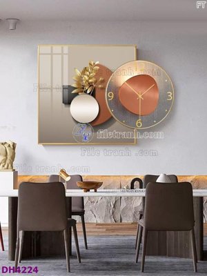 File PSD File tranh đồng hồ tráng gương kiểu mới DH4224 (bản gốc) dễ dàng edit