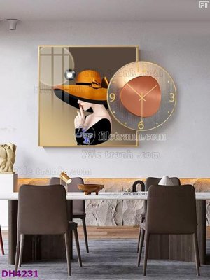File gốc File tranh đồng hồ tráng gương kiểu mới DH4231 (in mica) làm quà tặng