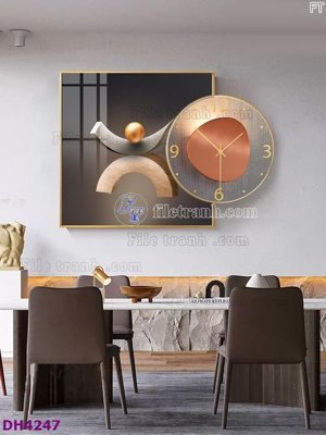 Tải file File tranh đồng hồ tráng gương kiểu mới DH4247 (PSD) cho in ấn quảng cáo