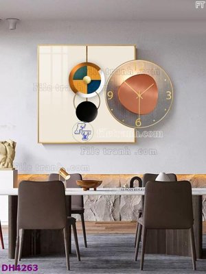 File ảnh File tranh đồng hồ tráng gương kiểu mới DH4263 (gốc) trang trí khách sạn