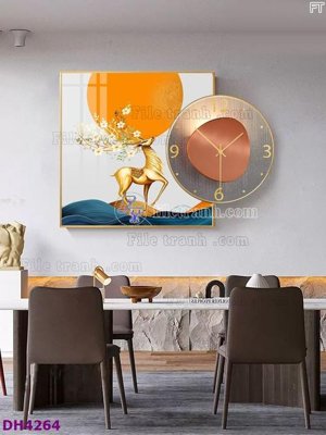 File PSD File tranh đồng hồ tráng gương kiểu mới DH4264 (bản gốc) chất lượng nhất