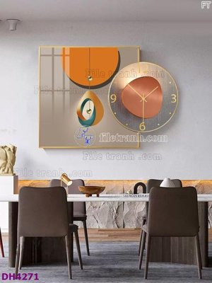 File gốc File tranh đồng hồ tráng gương kiểu mới DH4271 (in tráng gương) hiện đại