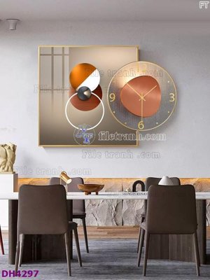 File gốc File tranh đồng hồ tráng gương kiểu mới DH4297 (phong cách) tối giản