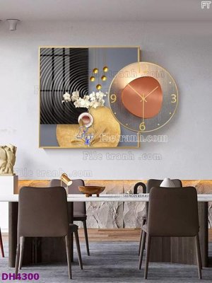 Tải file File tranh đồng hồ tráng gương kiểu mới DH4300 (gốc) in trên mọi chất liệu