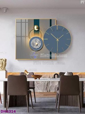 Hình ảnh gốc File tranh đồng hồ tráng gương kiểu mới DH4314 (để in khổ lớn)