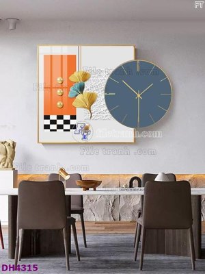File gốc File tranh đồng hồ tráng gương kiểu mới DH4315 (chuẩn CMYK) cho nhà in