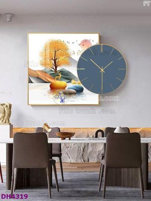 Tải file File tranh đồng hồ tráng gương kiểu mới DH4319 (gốc) chủ đề tôn giáo