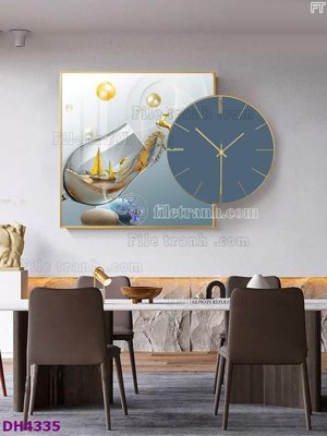 File tranh File tranh đồng hồ tráng gương kiểu mới DH4335 (gốc) in backlit film