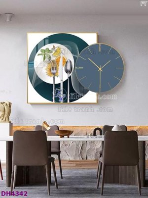 File tranh File tranh đồng hồ tráng gương kiểu mới DH4342 (gốc) in backlit film