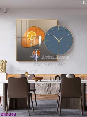 File gốc File tranh đồng hồ tráng gương kiểu mới DH4343 (in mica) làm quà tặng
