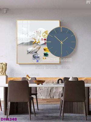 File PSD File tranh đồng hồ tráng gương kiểu mới DH4348 (bản gốc) chất lượng nhất