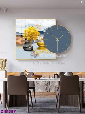Tải file gốc File tranh đồng hồ tráng gương kiểu mới DH4387 (in khổ lớn) quảng cáo