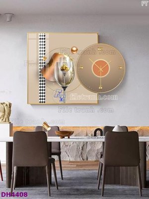 File gốc File tranh đồng hồ tráng gương kiểu mới DH4408 (ảnh rõ nét) để in
