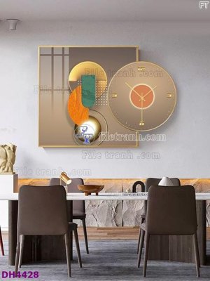 Tải file File tranh đồng hồ tráng gương kiểu mới DH4428 (ảnh gốc) độ phân giải 300dpi