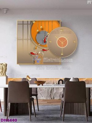 Hình ảnh file gốc File tranh đồng hồ tráng gương kiểu mới DH4440 (chất lượng cao)