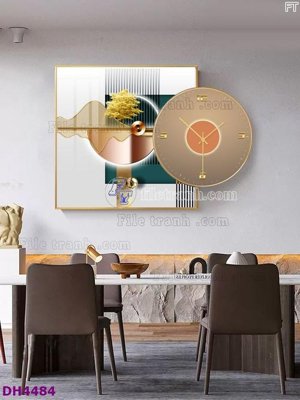 File tranh in mica File tranh đồng hồ tráng gương kiểu mới DH4484 (độ phân giải cao)