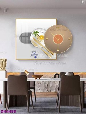 File gốc File tranh đồng hồ tráng gương kiểu mới DH4488 (bản quyền) cho in ấn