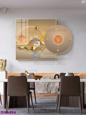 File gốc in mica File tranh đồng hồ tráng gương kiểu mới DH4494 chất lượng