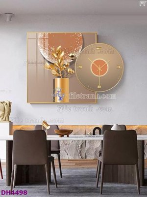 File gốc File tranh đồng hồ tráng gương kiểu mới DH4498 (PNG) chất lượng cao