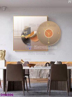 File gốc File tranh đồng hồ tráng gương kiểu mới DH4506 (dành cho trang trí nội thất)