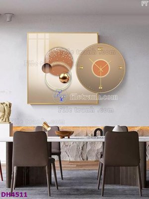 File tranh File tranh đồng hồ tráng gương kiểu mới DH4511 (ảnh gốc) in trần nhà