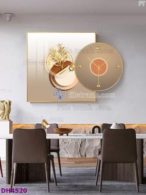 File PSD File tranh đồng hồ tráng gương kiểu mới DH4520 (gốc) cho designer