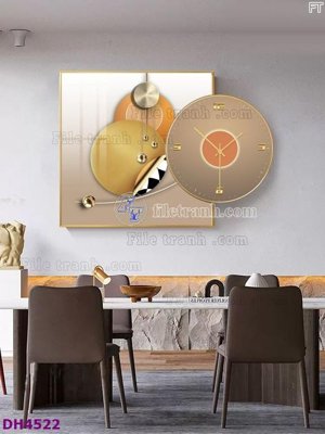 File tranh File tranh đồng hồ tráng gương kiểu mới DH4522 (ảnh gốc) độc quyền