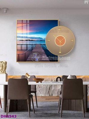 Ảnh mô tả file gốc in mica File tranh đồng hồ tráng gương kiểu mới DH4543