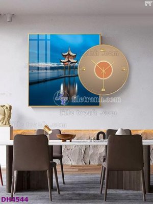 File gốc File tranh đồng hồ tráng gương kiểu mới DH4544 (bản quyền) cho in ấn