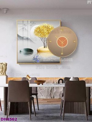 Cung cấp file tranh gốc File tranh đồng hồ tráng gương kiểu mới DH4562 độc quyền