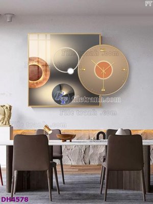 File gốc File tranh đồng hồ tráng gương kiểu mới DH4578 (phong cách) tối giản