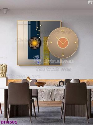 File gốc in mica File tranh đồng hồ tráng gương kiểu mới DH4581 chất lượng