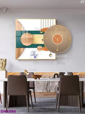 Tệp tin gốc File tranh đồng hồ tráng gương kiểu mới DH4590 (dùng cho in ấn) chuyên nghiệp