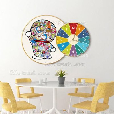 File in trần Tranh đồng hồ doremon lồng tròn DH7201 (bản gốc) trời sao