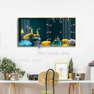File in ấn File tranh đồng hồ tráng gương DH841 (bản gốc) chất lượng cao