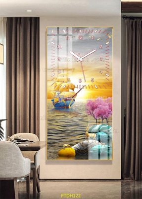 File tranh gốc File tranh đồng hồ tráng gương FTDH122 (bản quyền) Filetranh.com