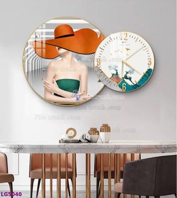 Download file File tranh đồng hồ tráng gương tròn lồng ghép LG5040 (gốc) in mica bàn thờ